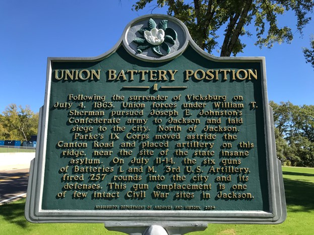 MDAH Mississippi Historical Marker: "Union Battery Position" (2004)